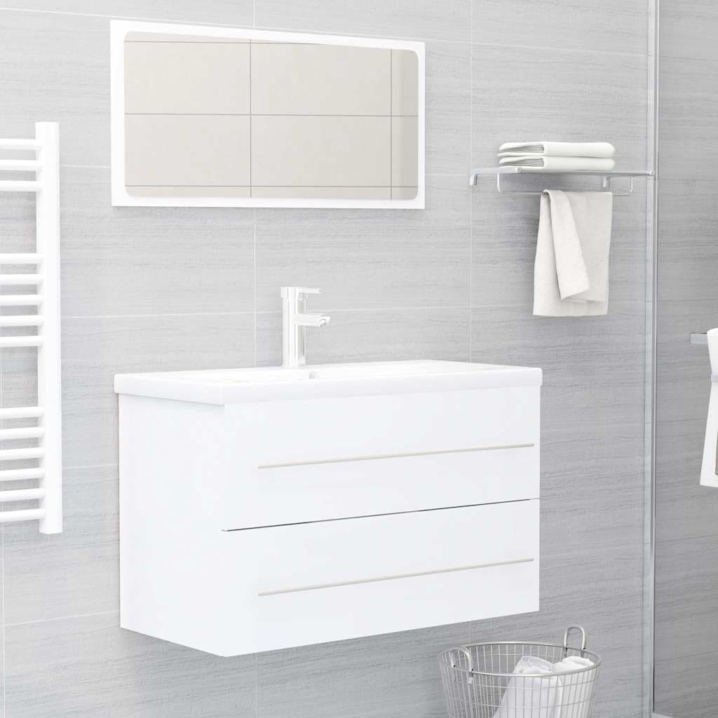 vidaXL Armoire d'évier Blanc 80x38,5x48 cm Bois d’ingénierie