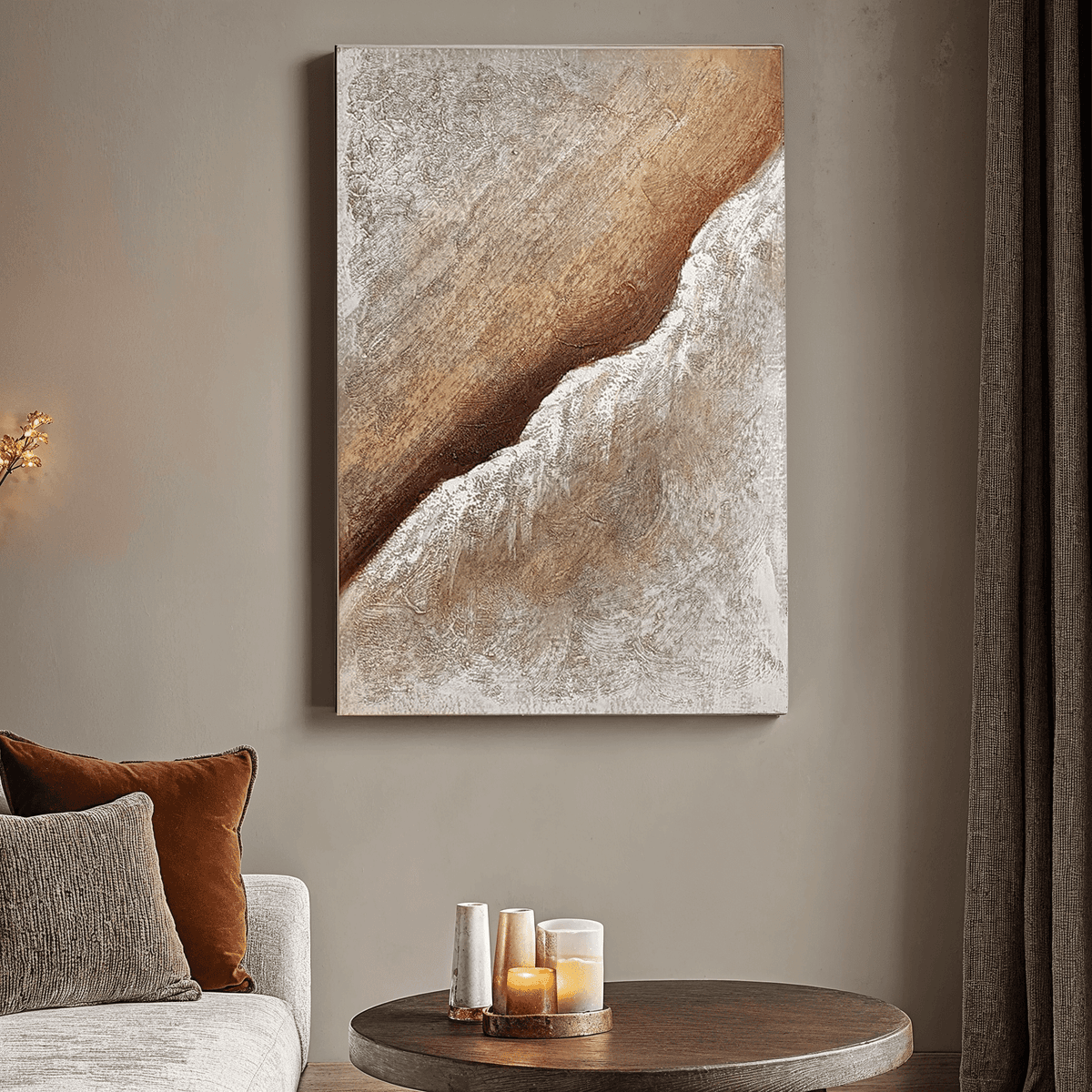 Sanctuary Neutral Textured Abstract Canvas Wall Art