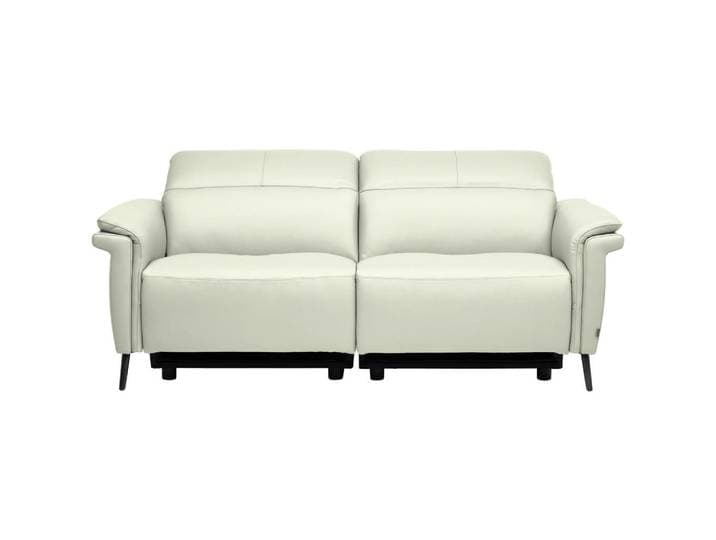 Belluti 3-Sitzer-Sofa, Weiss, Metall, Echtleder, Dickleder, 210x79x104 cm, Lederauswahl, Stoffauswahl, Hocker erhältlich, Rücken echt, Wohnzimmer, Sofas & Couches, Ledersofas