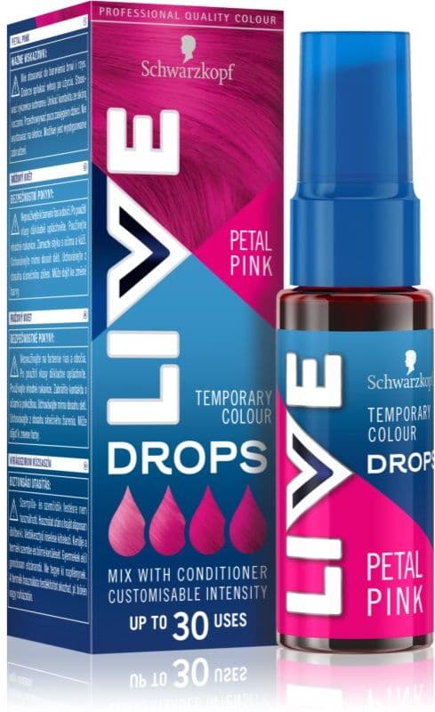 Schwarzkopf LIVE Drops zmywalna farba do włosów odcień Petal Pink 30 ml