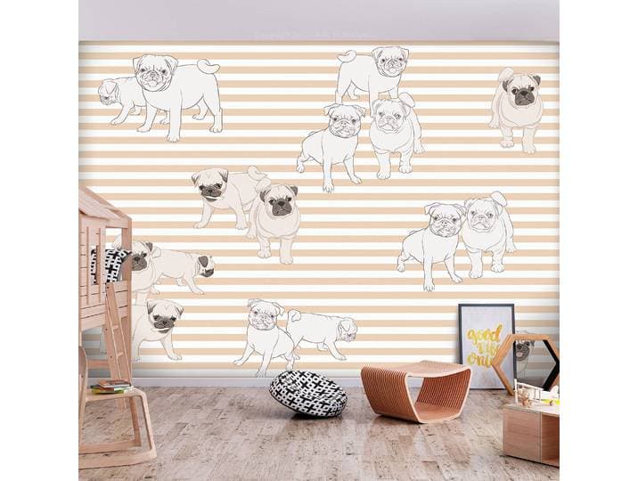 Papier peint intissé Playful Dogs 400 x 280cm 400 x 280 cm