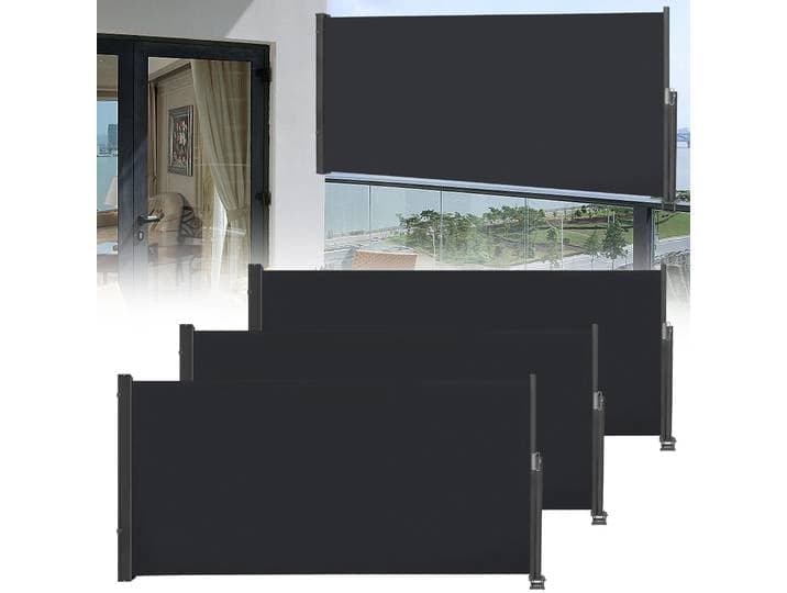 Auvent latéral anthracite, auvent latéral extensible, auvent pare-vue, protection UV, écran d'intimité résistant à l'eau pour balcon, jardin et terrasse