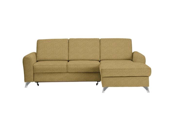 Cantus Ecksofa, Gelb, Metall, Uni, 3-Sitzer, Ottomane rechts, L-Form, 244x167 cm, Liegefunktion, Wohnzimmer, Sofas & Couches, Wohnlandschaften, Ecksofas