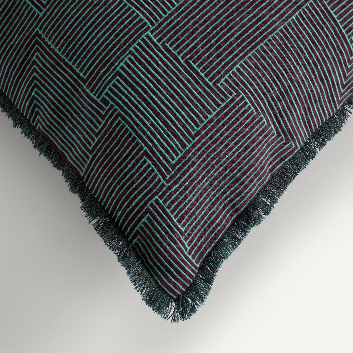 AM.PM Housse de coussin brodée en lin et coton, SORINE