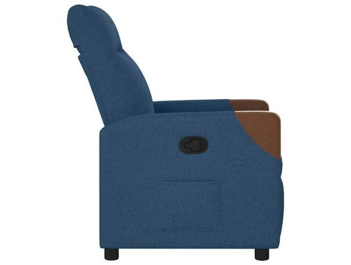Confortable Fauteuil inclinable Chaise-sofa pour relax Bleu Tissu__27534