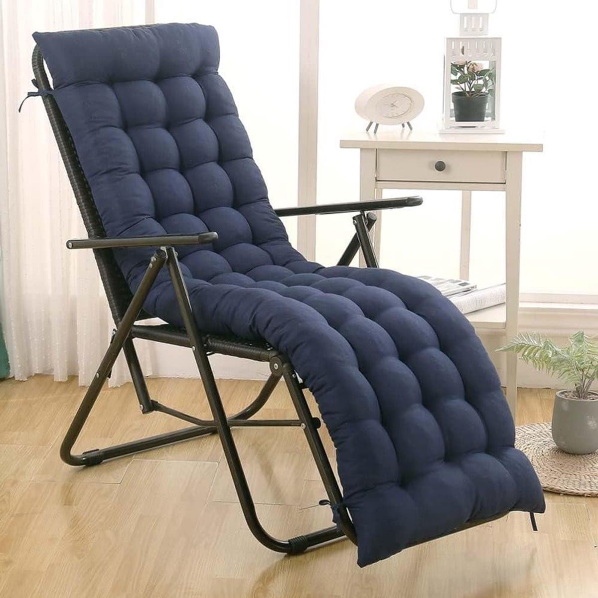 Ligstoel Kussen met Anti-slip Band voor Buiten Ontspanning - 48 x 163 cm