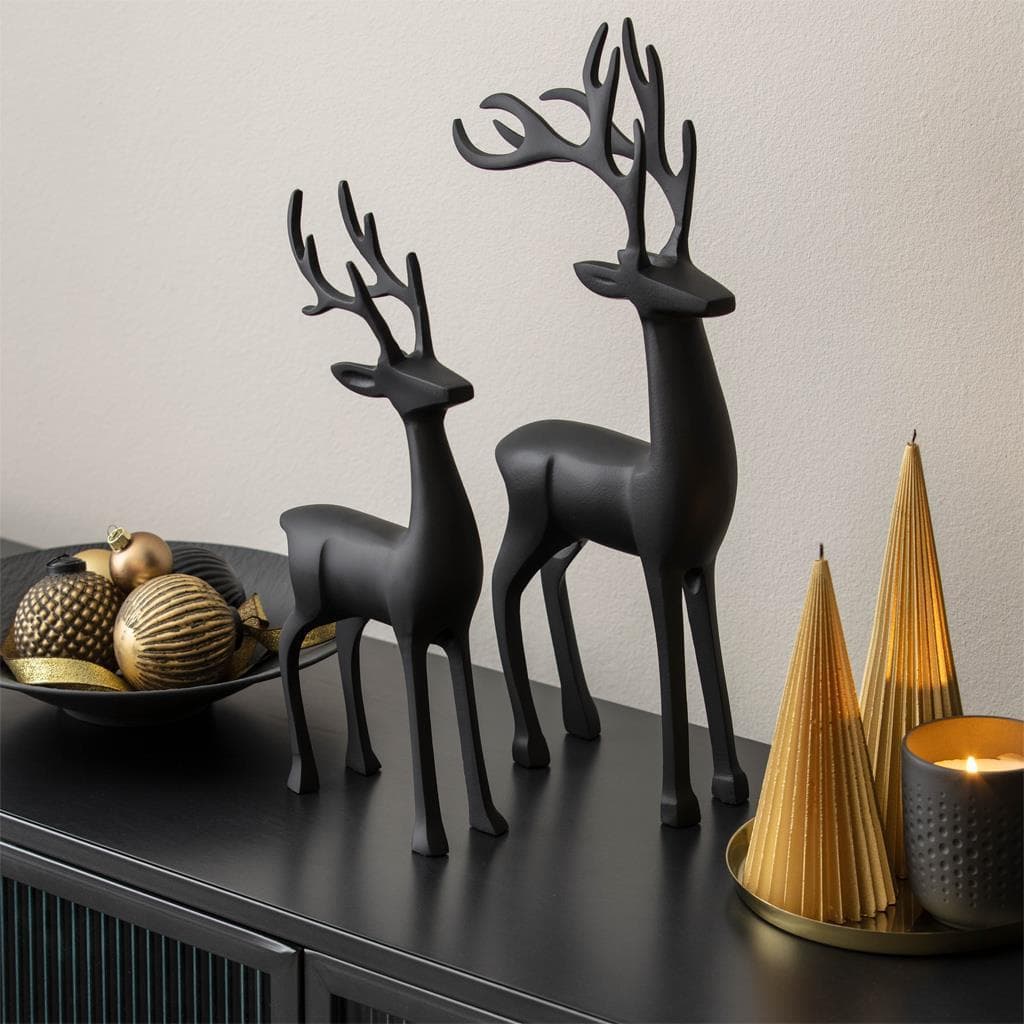 Weihnachtsfigur VILLEROY & BOCH "Dekofigur Hirsch Christmas Chic 44 cm schwarz", schwarz, B/H/T: 6,5cm x 44cm x 21,5cm, Dekofiguren, Weihnachtsfigur, Nur Dekoration