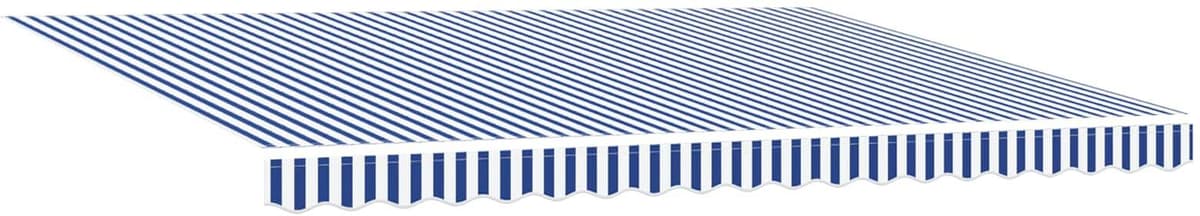 vidaXL Auvent rétractable manuel Bleu et Blanc 5 × 3,5 m