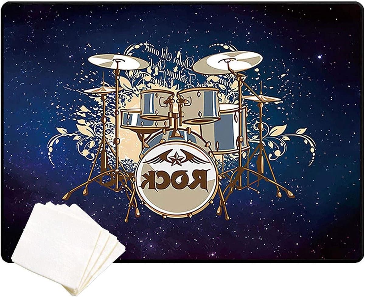 Drum Vloerkleed met Geluidsisolatie en Antislip Rubber, Polyester, 160 x 120 cm