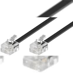 Goobay 50319 Modularanschlusskabel, 10 m, Schwarz - RJ11/RJ14-Stecker (6P4C) > RJ11/RJ14-Stecker (6P4C)