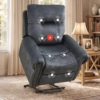 EBELLO Power Lift Recliner for Elderly Electric Recliner Chair with Massage Lumbar Heat and USB Port
