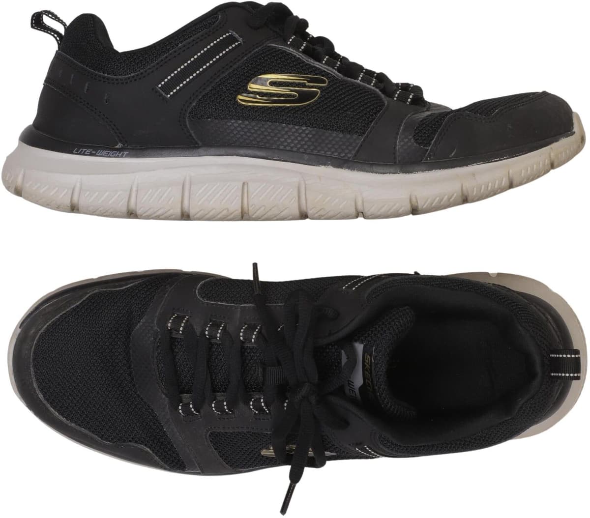 Skechers Herren Sneaker, Schwarz, Gr. EU 46, Leder - Second Hand