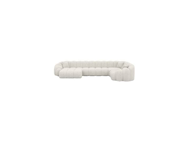 6-Sitzer Design Panorama-Sofa „Solea XL“ mit Bouclé-Bezug Bouclé White BLOOMINGLOFT Collection