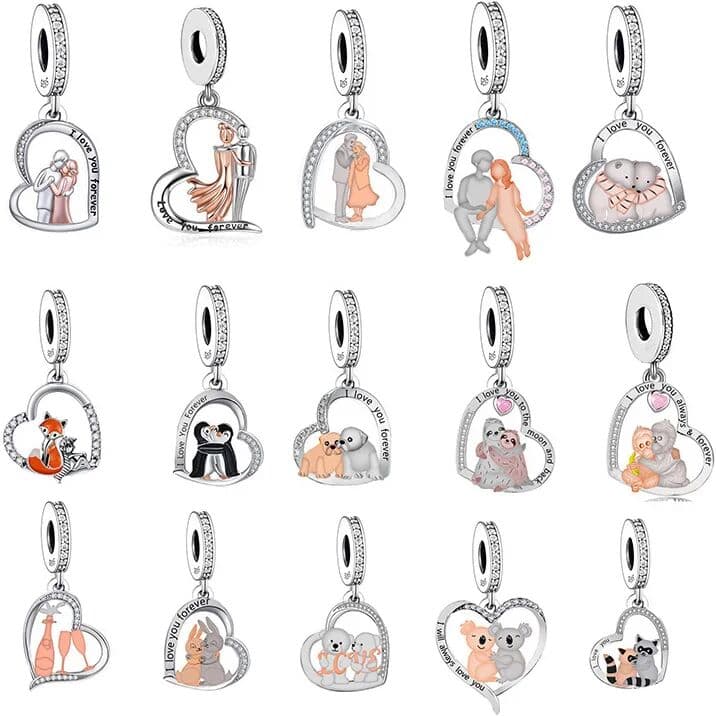FC Jewelry Fit Original Charm Bracelet 925 Silver Panda Penguin Sloth Bear Monkey Tiger Bulldog Fox Cat Bead For Making Berloque