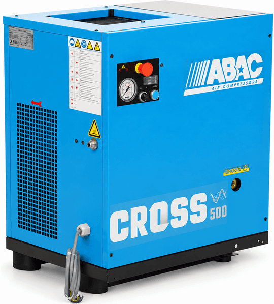 ABAC Cross 500 - Compressore rotativo trifase a vite silenziato - Motore 5.5 HP