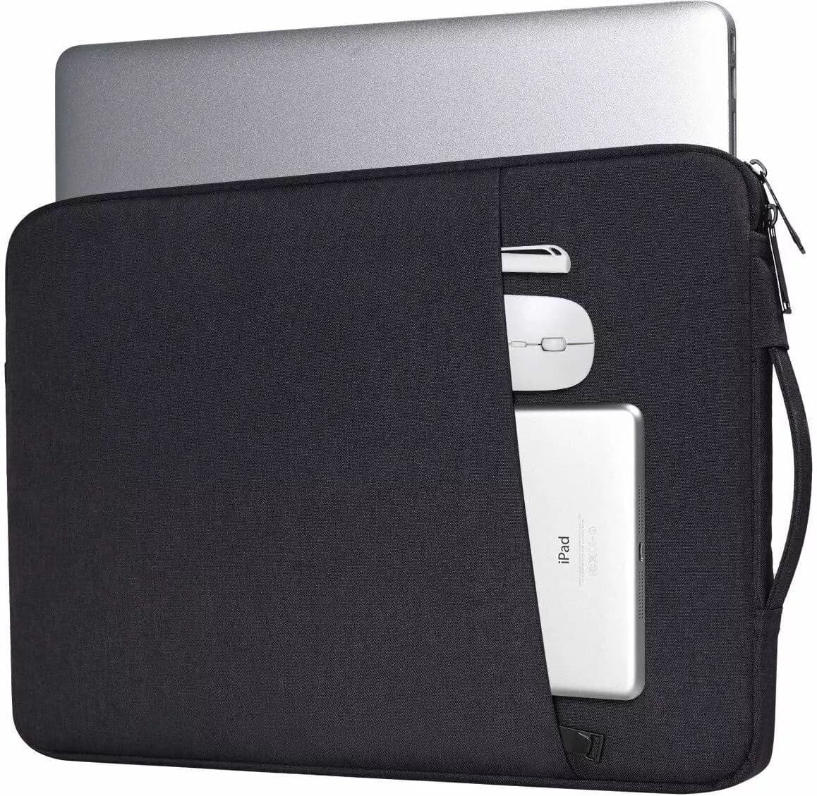 INF Sac pour ordinateur portable 13,3 pouces en toile Le noir