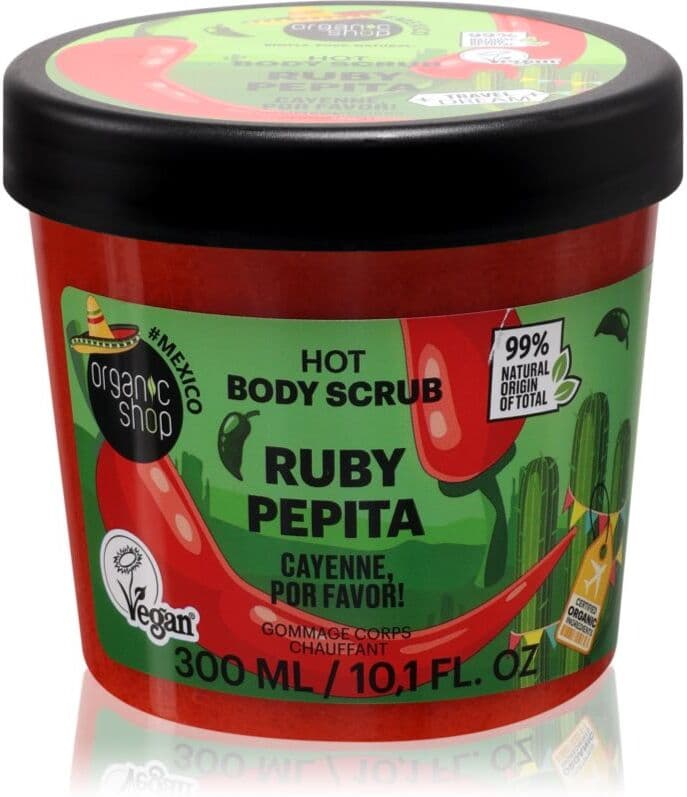 Organic Shop Body Scrub Ruby Pepita θερμαντική απολέπιση σώματος 300 ml