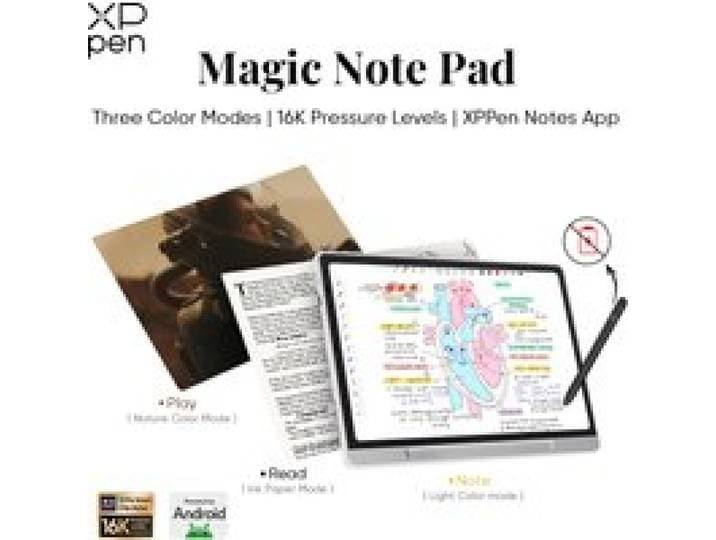 XPPen Magic Note Pad 3-in-1 Kleur Smart Note Boek E-book Reader Android Tablet Inkt Papier Licht Natuur Kleur 90HZ Vernieuwingssnelheid