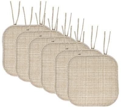 Sweet Home Collection Aria Memory Foam Non-Slip Chair Cushion with Ties