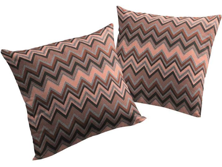 Dekokissen WIRTH Benewitz Gr. 1, orange (terrakotta, gemustert), B:40cm L:40cm, Baumwolle, Polyester, Dekokissen_Sitzkissen_Kissenhüllen, Dekokissen, Kissenhülle ohne Füllung, 2 Stück