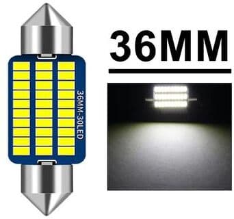 Inspired Living Premium Canbus LED Festoon Bulbs 12V Ultra Bright C5W Interior & License Plate Light Upgrade 36mm 6pcs