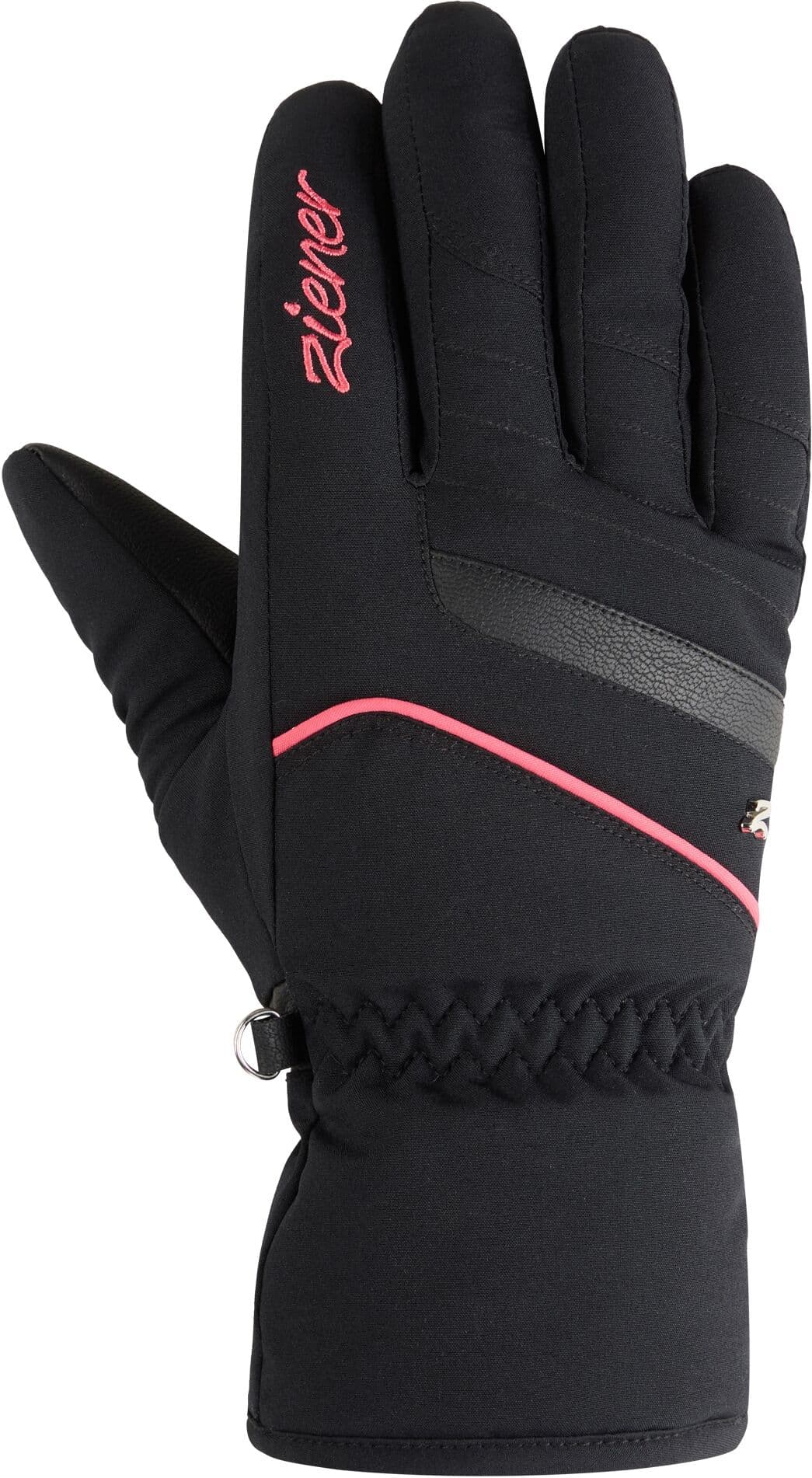 Skihandschuhe ZIENER "KAIPO-Z glove lady", Damen, Gr. 6, schwarz (schwarz.pink lily), Materialmix, Handschuhe Skihandschuhe schwarz.pink lily 6