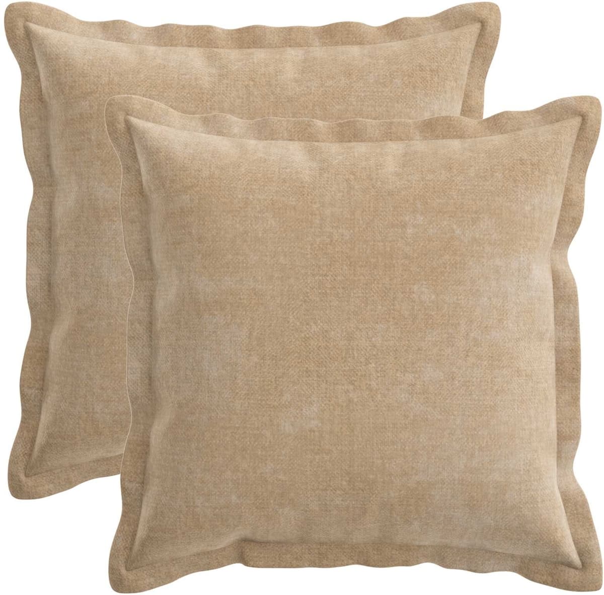 vidaXL Coussin de jeté 2 pc HOUTEN Taupe 30 x 30 cm Tissu Chenille