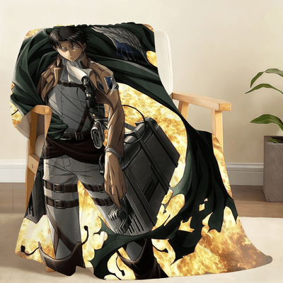 Shop Station Levi Ackerman Anime Blanket Super Soft Plush Throw For Sofa, Bed & Cozy Lounging b 39.37 59.06 In
