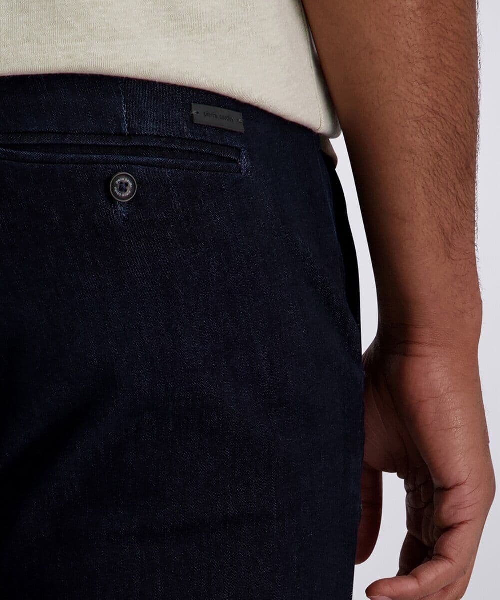 Regular-fit-Jeans PIERRE CARDIN "PC-Colmar Chino Futureflex", Herren, Gr. 31, Länge 30, schwarz (dunkelblau used), Web, Obermaterial: 63% Baumwolle, 23% Polyester, 12% Viskose, 2% Elasthan, unifarben, regular fit lang, Jeans Regular-fit-Jeans, mit Taschen
