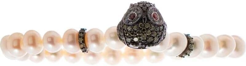 Pulsera Lancaster Jla-Br-Owl-3-Wh Con Charm Búho Y Cuentas Blancas 16mm Mujer