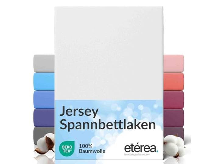 etérea Comfort Jersey Hoeslaken 180x200cm - 200x200 Oekotex Made in Green - 100% katoen, jersey hoeslaken tot 25 cm hoog - laken 180x200-200x200 cm Wit