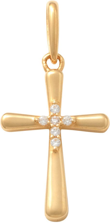 Lykken Crosses kultainen ristiriipus zirkonoilla 14.1 mm