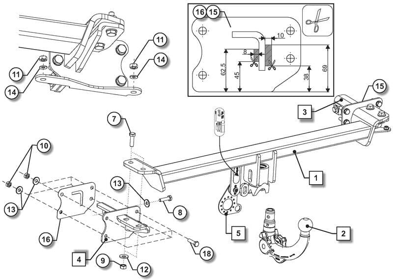Attelage Mercedes Classe E Break S213 (09/16-05/23) RDSOV + faisceau universel 7 broches + boitier électronique