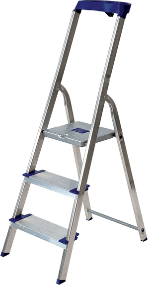 Facal Maxi, 3 gradini, 1.23 mt - Scalandrino in alluminio con cavalletto