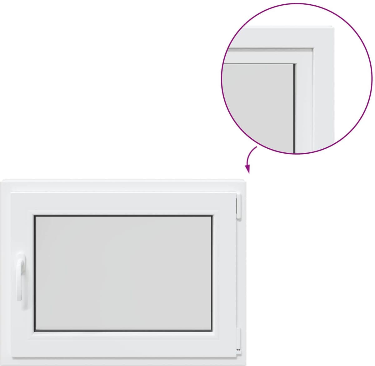 vidaXL Couleur intérieure de la fenêtre de sous-sol blanche RISOR