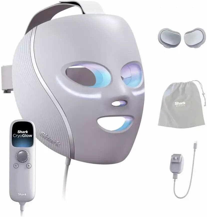 Care+ Shark CryoGlow Under-Eye Cooling LED Face Mask - Lilac, Used - Like New