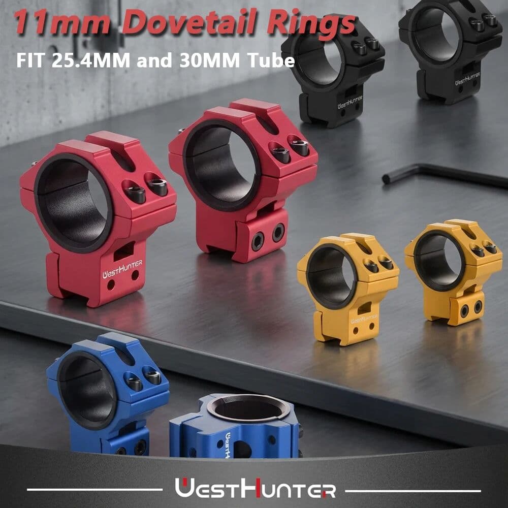 WestHunter Hunting Accessories Low Profile 11mm Dovetail Rings 25.4MM / 30MM Mounts Fully CNC Machining Riflescope Mounts