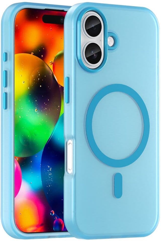 EIDERWOOD iPhone 17 Hybrid Plast Mobil Cover - MagSafe Kompatibel - Mat Gennemsigtig / Blå