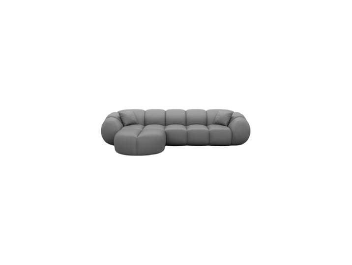 4-Sitzer Design Echtleder Ecksofa „Azura“ Echtleder Dark Grey BLOOMINGLOFT Collection