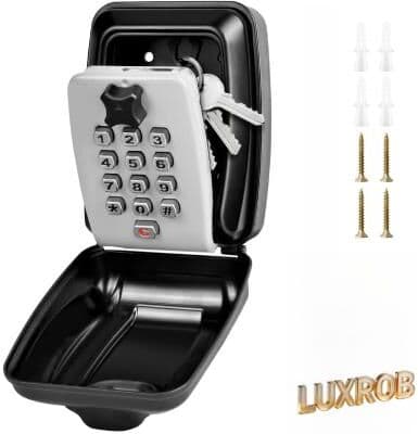 Perfect Picks Market Digit Key Lock Box Waterproof Wall Mount Outdoor Key Safe With Resettable Code grey