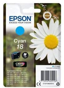Epson 18 3.3ml cyan ink cartridge for xp-212 215 225 312 315 322 325 412 415 422