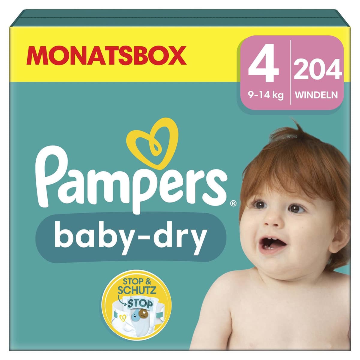 Pampers® Windeln Baby Dry Größe 4 204ST für Babys und Kleinkinder (4-18 Monate) 8006540785034