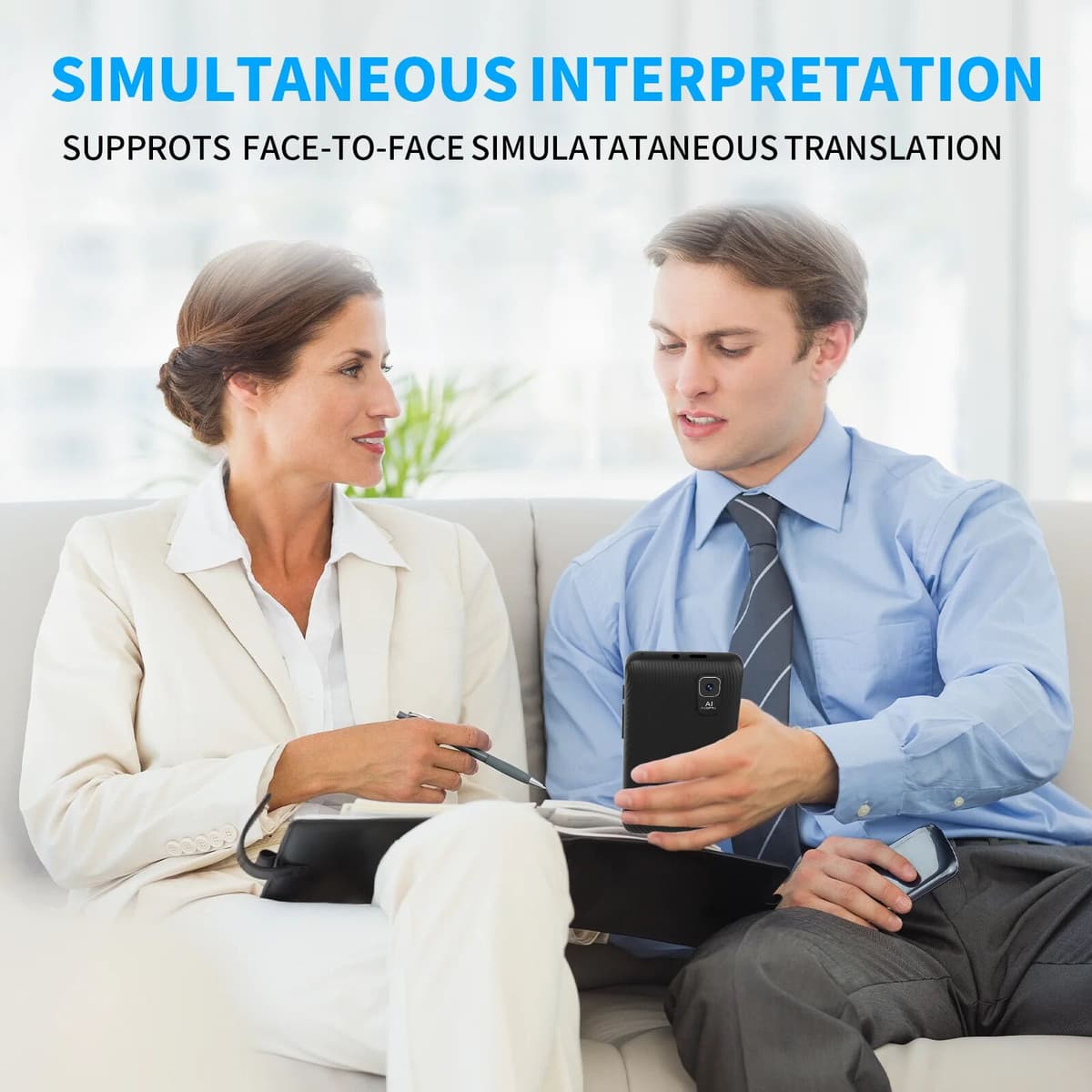 MOIDYOU Portable Ai Language Translator Device with 138 Languages Voice Translating Offline Translation Support Voice Video Recording