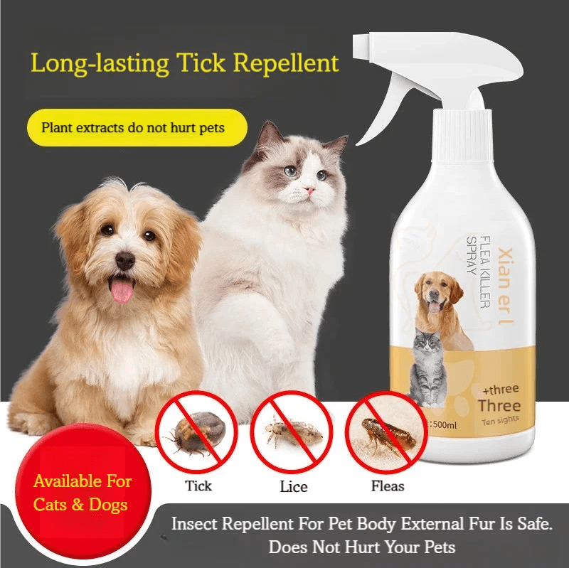 YEGBONG 500ml Pet Insect Repellent Flea & Tick Killer Spray with Lavender Oil Camphor Oil Deionized Water For Pet Body External Fur