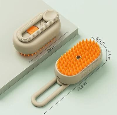Uplifted Finds 3 in 1 Electric Pet Steam Brush And Spray Grooming Comb For Cats And Dogs khaki