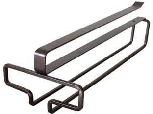 Uplift Essentials No Drilling Metal Wine Glass Holder Under Cabinet Stemware Rack black