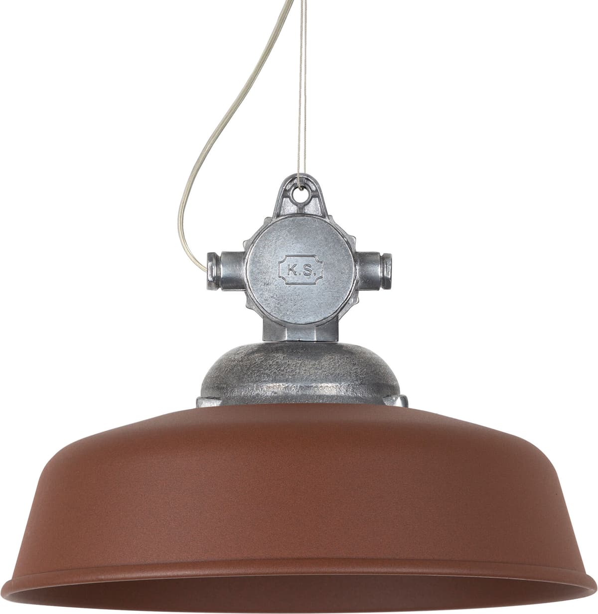 KS Verlichting Hanglamp aan Ketting Detroit Industrie Aluminium met Corten Deksel