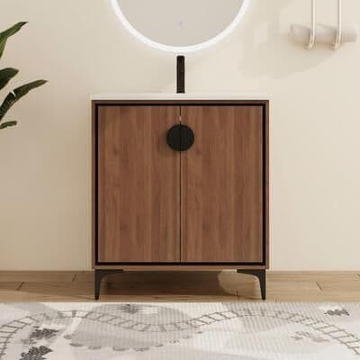 "Malwee 24""/30"" FreeStanding Bathroom Vanity, Floor Stand Bathroom Vanity with Sink,Soft Close Door and Adjustable shelf"