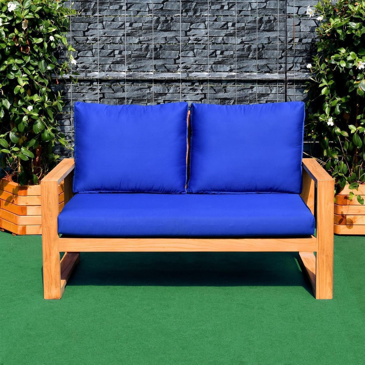 Lestix International Zitkussen voor tuinbank Treviso TB-1068 Blau, Breedte: 132 cm, Diepte: 69 cm