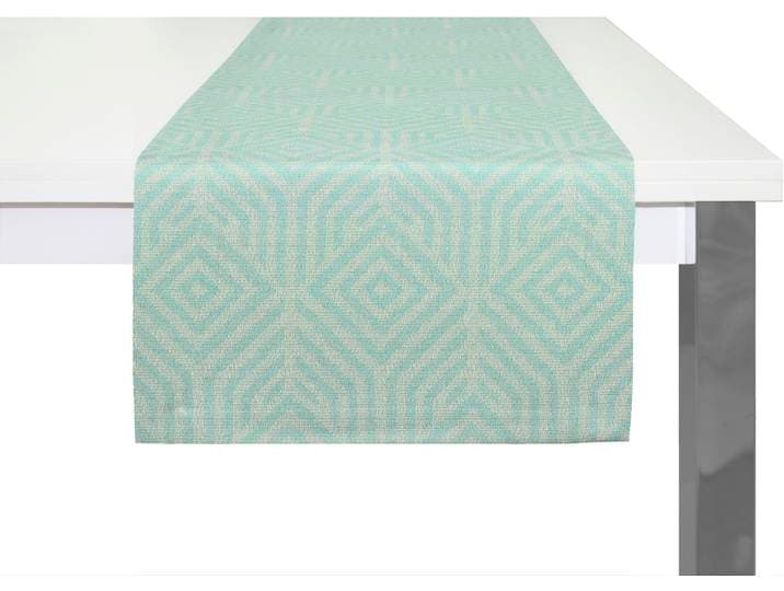 Tischläufer ADAM Easy Diamond Gr. 1, blau (hellblau), B:50cm L:150cm, Bio-Baumwolle, Tischdecken, Tischläufer